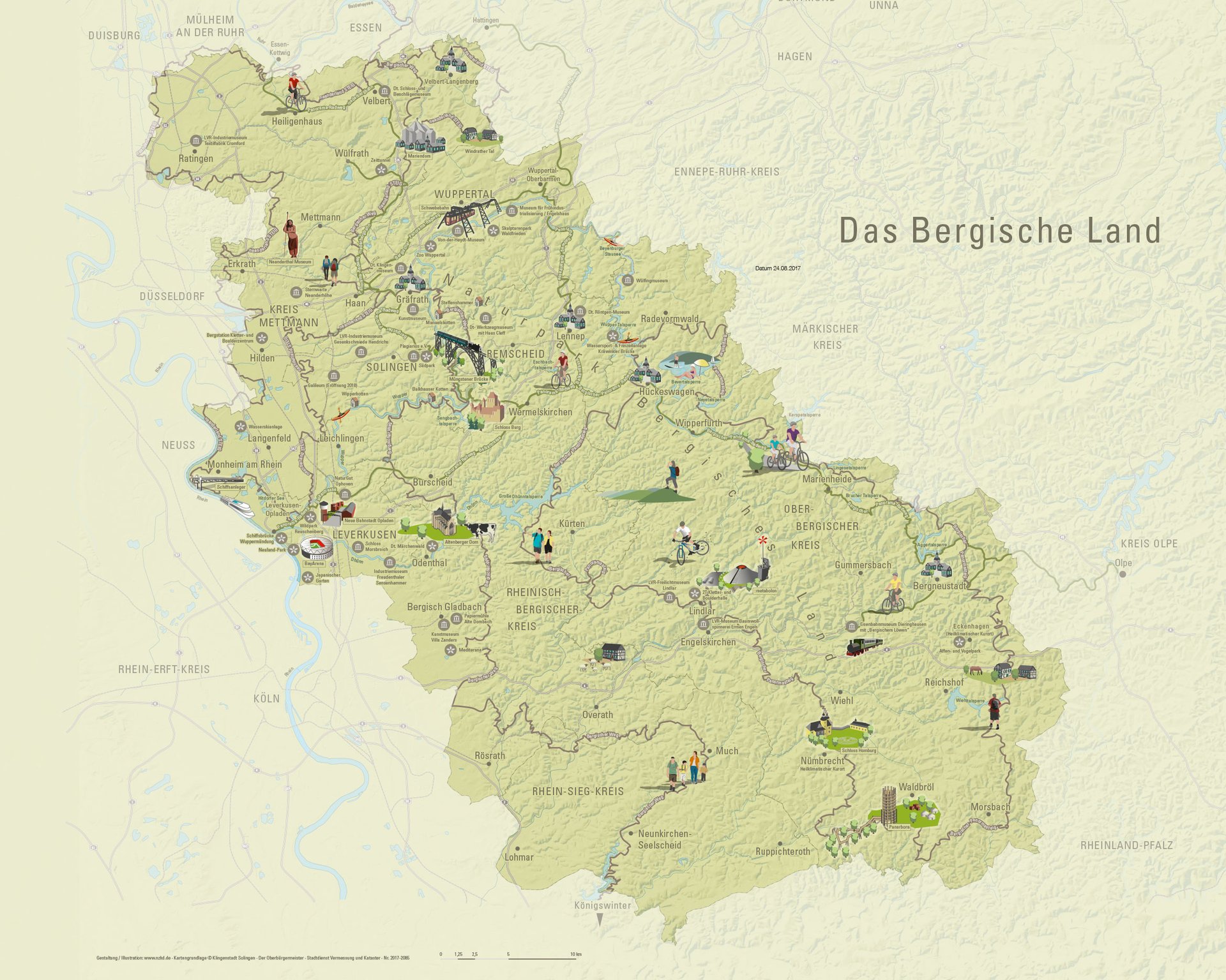 Regionskarte von Das Bergische Land 